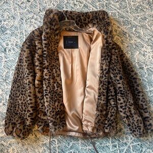 Leopard Print Faux Fur Jacket
